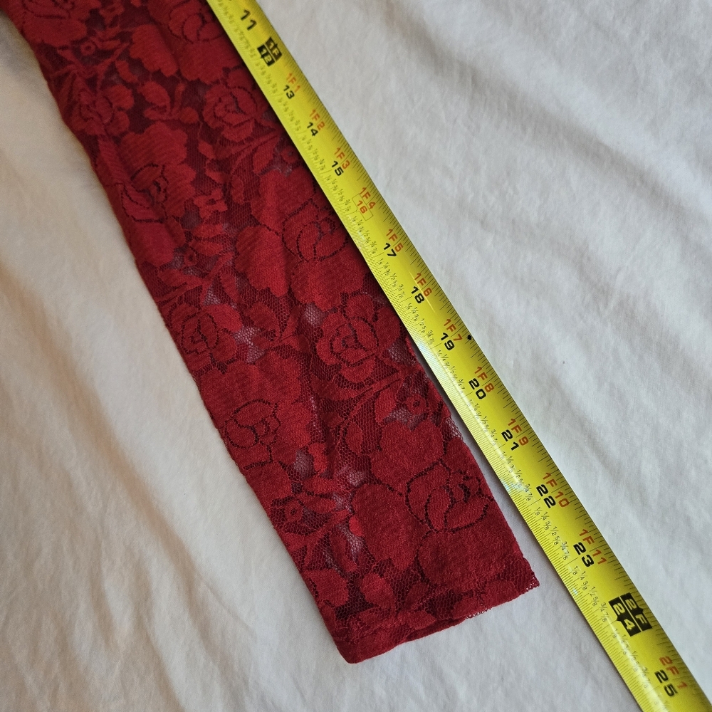 Charlotte Russe Red Lace Long Sleeve Dress Junior's Boho Party - Picture 10 of 13